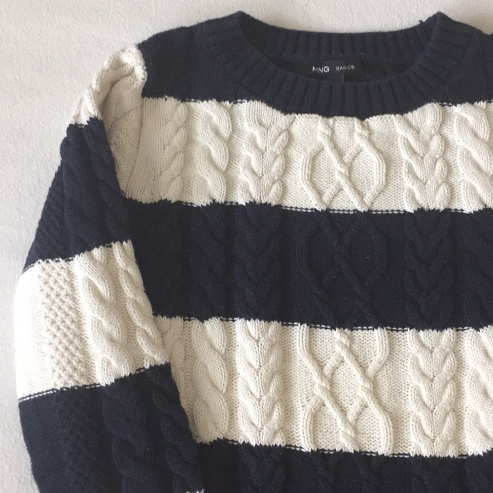 MANGO Basics Cable Knit Sweater